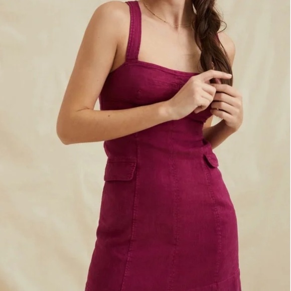 Anthropologie Square Neck Mini Dress - Size 4 - Picture 2 of 8